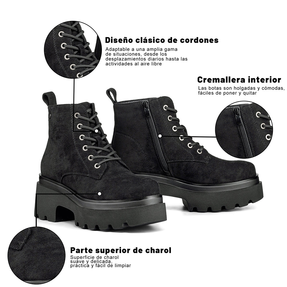 BOTINES PLATAFORMA MUJER NEGRO WEIDE DH31