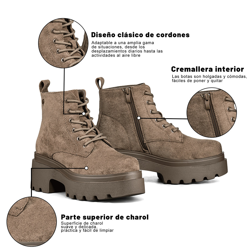 BOTINES PLATAFORMA MUJER CAQUI WEIDE DH31