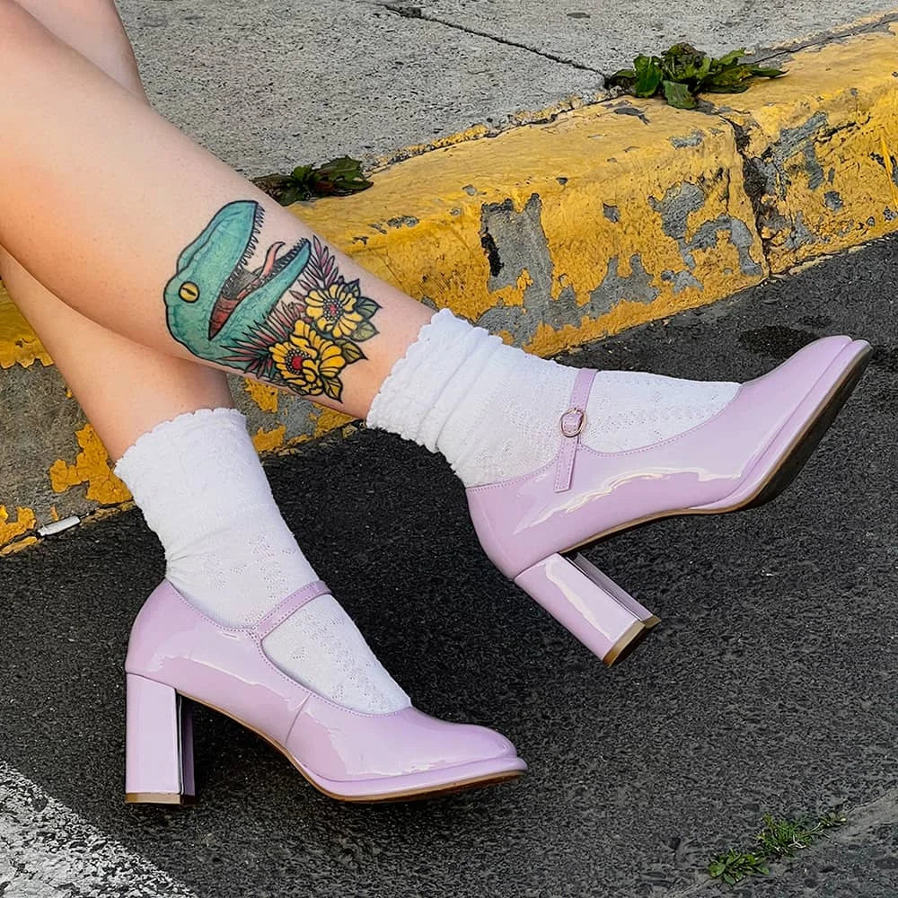 Zapatos morados mujer hot sale