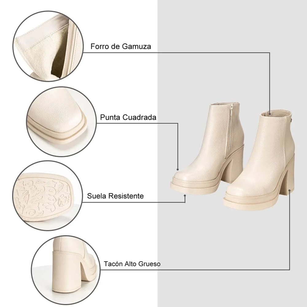 BOTINES TACO MUJER BEIGE WEIDE CZY572