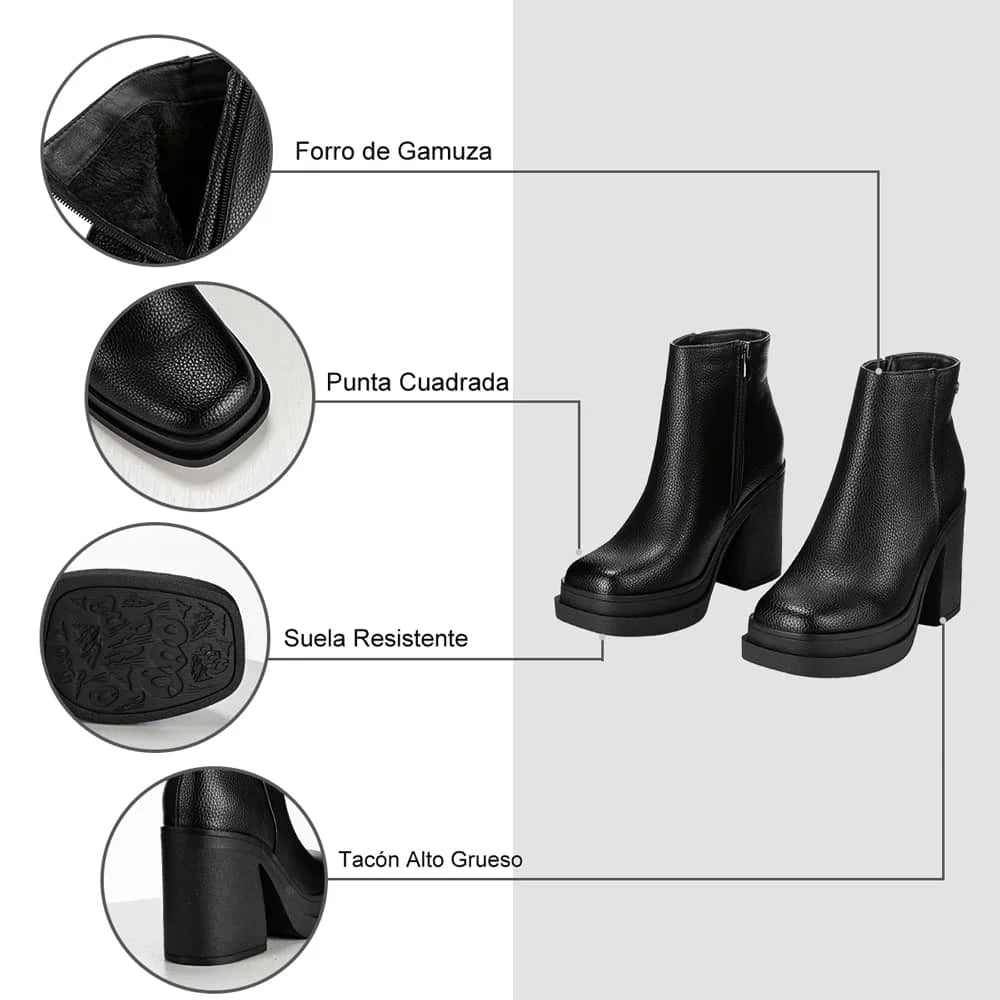 BOTINES TACO MUJER NEGRO WEIDE CZY572