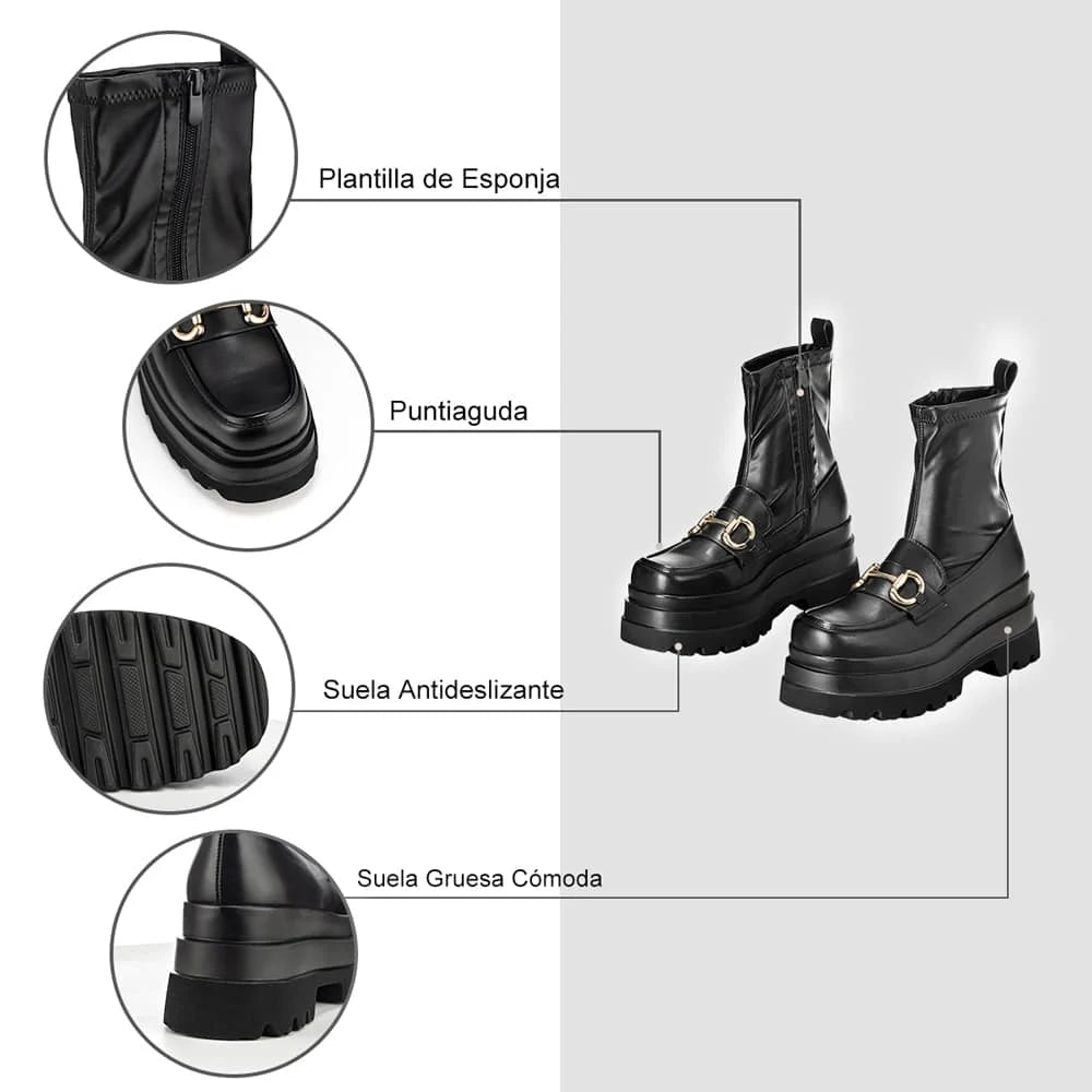 BOTINES PLATAFORMA MUJER NEGRO WEIDE CZY578