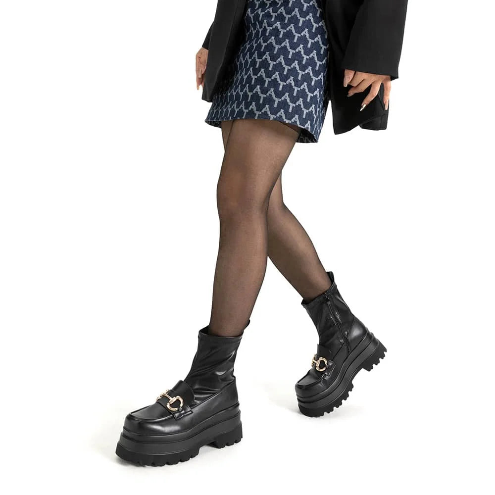 BOTINES PLATAFORMA MUJER NEGRO WEIDE CZY578