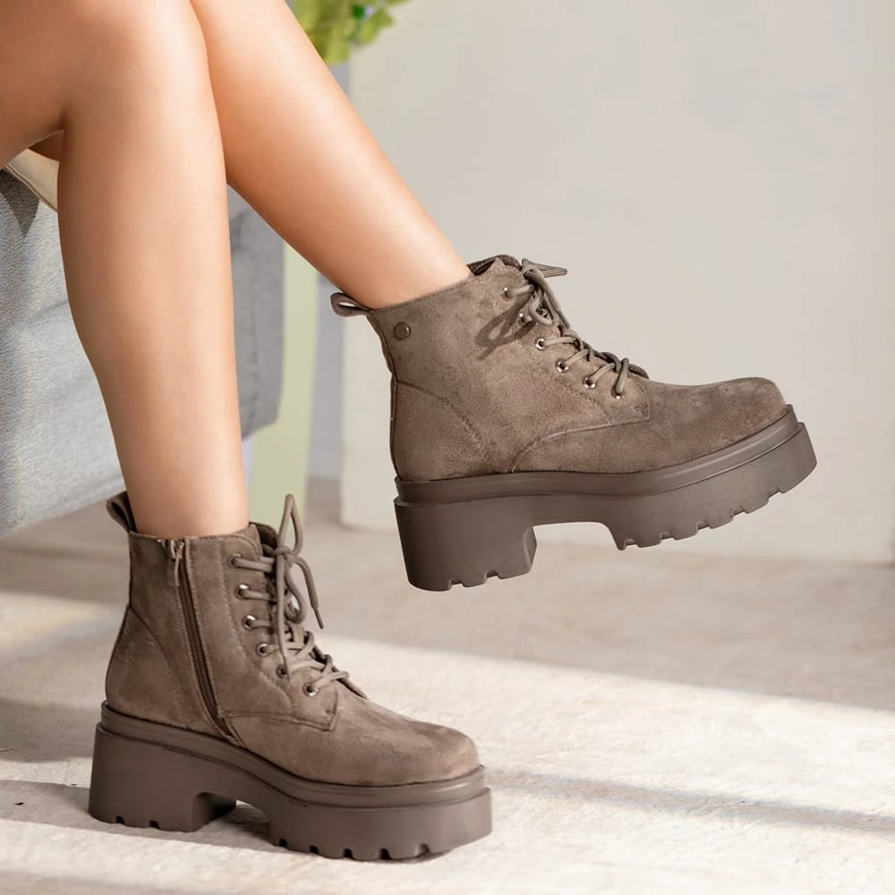 BOTINES PLATAFORMA MUJER CAQUI WEIDE DH31