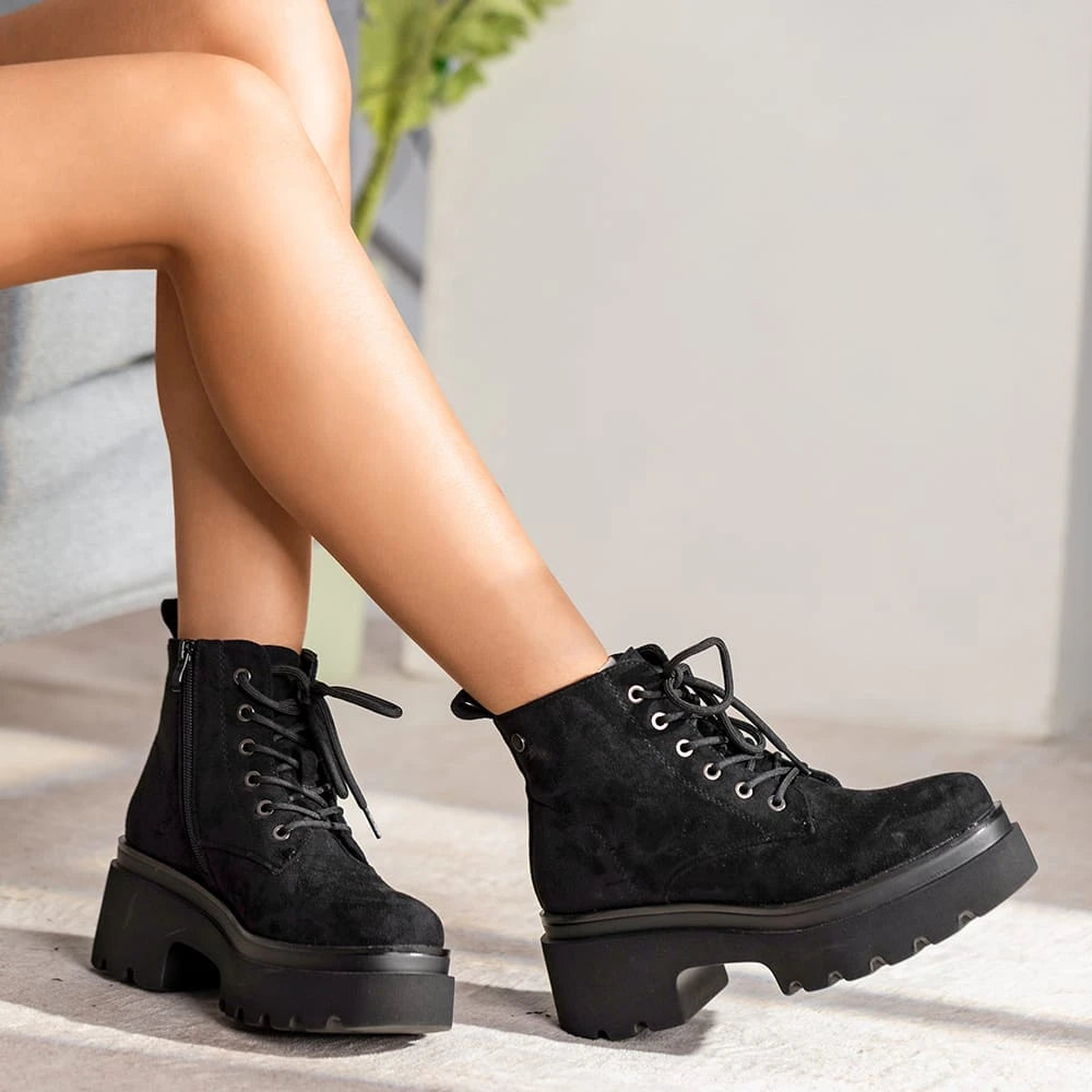 BOTINES PLATAFORMA MUJER NEGRO WEIDE DH31