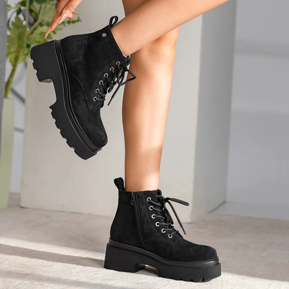 BOTINES PLATAFORMA MUJER NEGRO WEIDE DH31