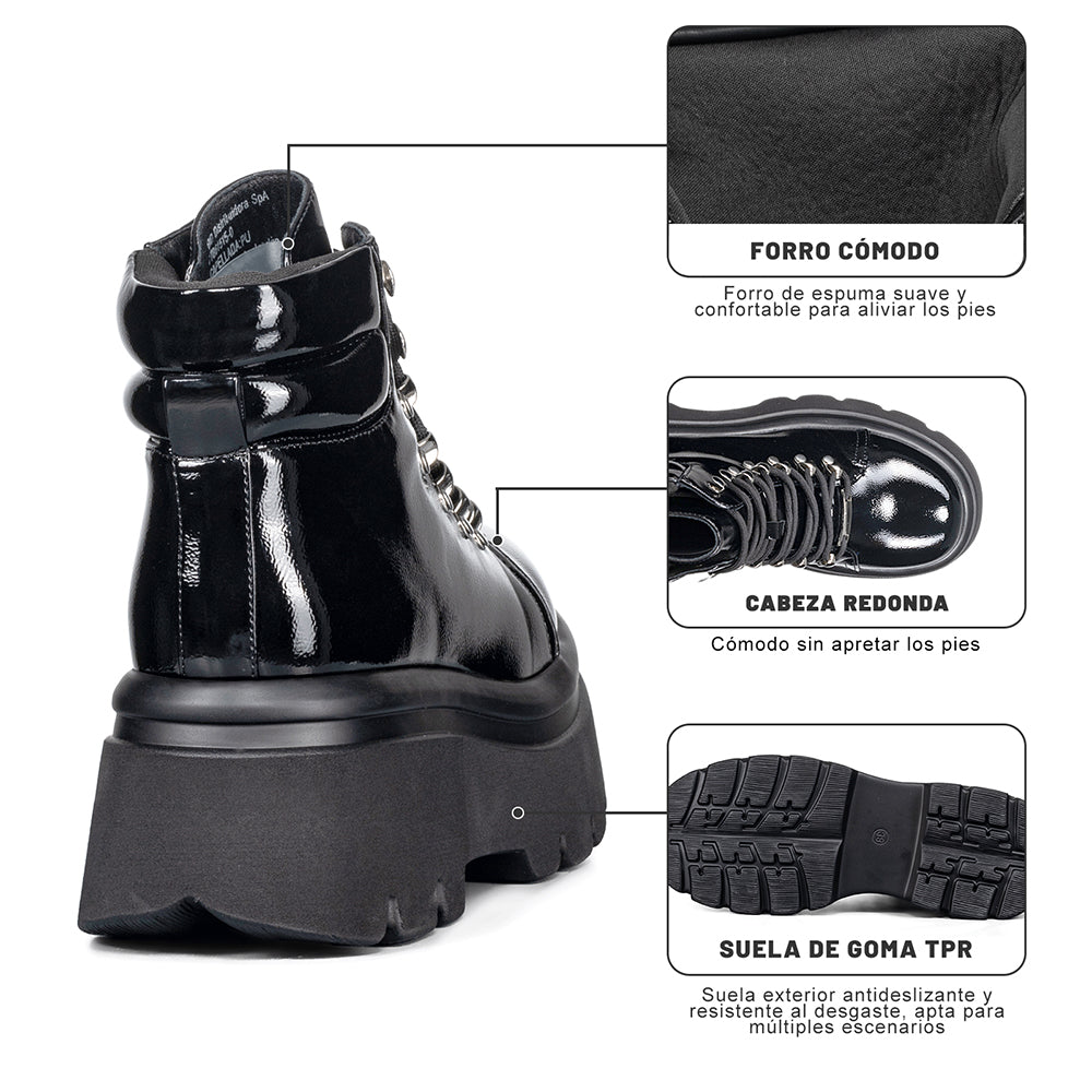 BOTINES PLATAFORMA MUJER NEGRO WEIDE DH56