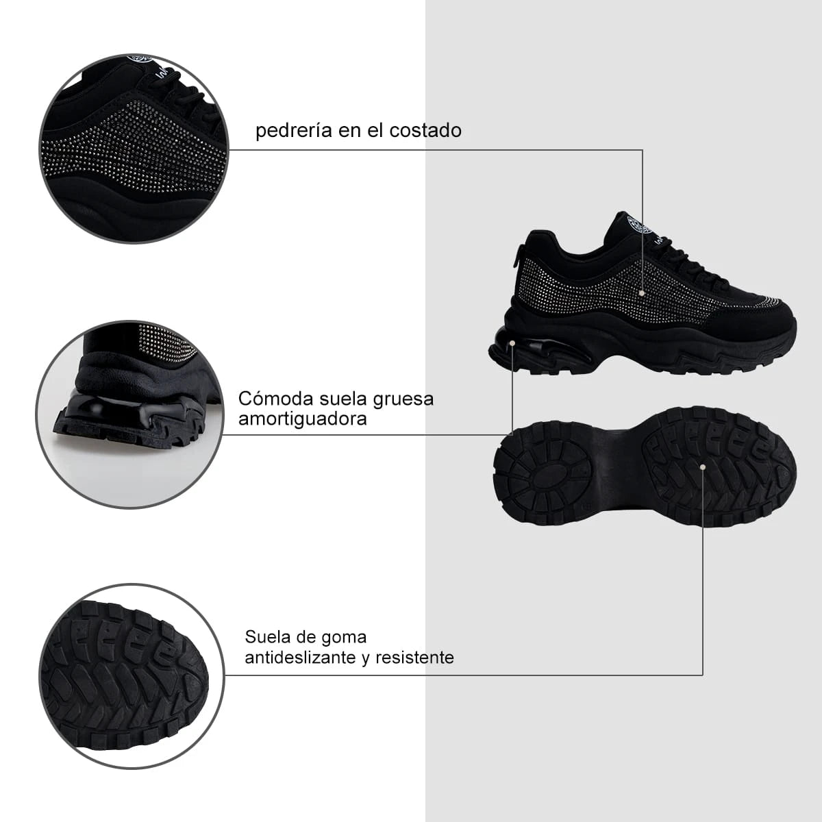 Zapatilla Mujer Karen Negro Weide