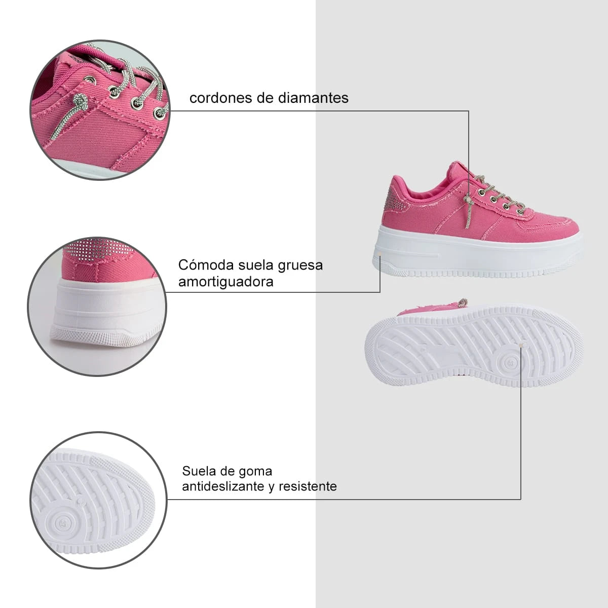 Zapatilla Mujer Griselda Rosado Weide