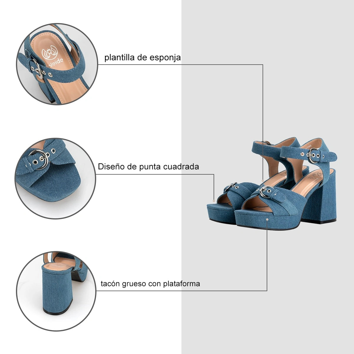 Sandalias Fiesta Mujer Dulce Mezclilla Weide