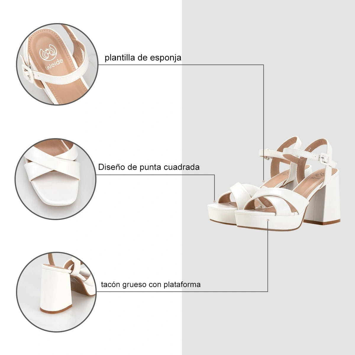 Sandalias Fiesta Mujer Edelmira Blanco Weide