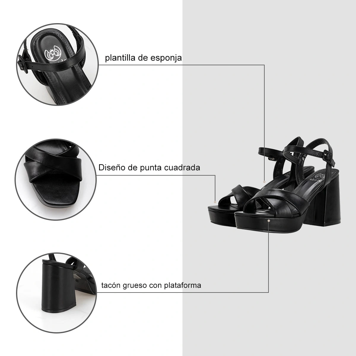 Sandalias Fiesta Mujer Edelmira Negro Weide