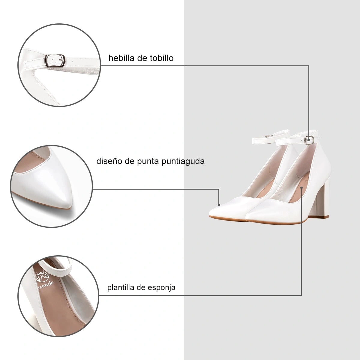 Zapatos Taco Mujer Anastasia Blanco Weide