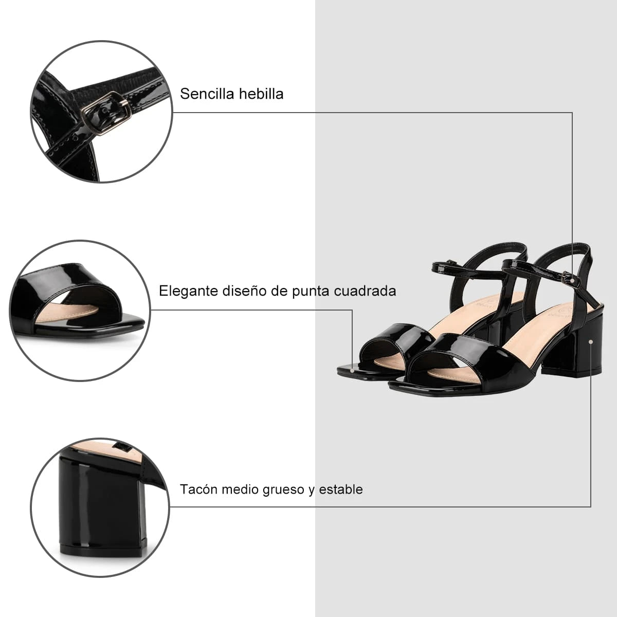 Sandalias Mujer Belala Negro Weide