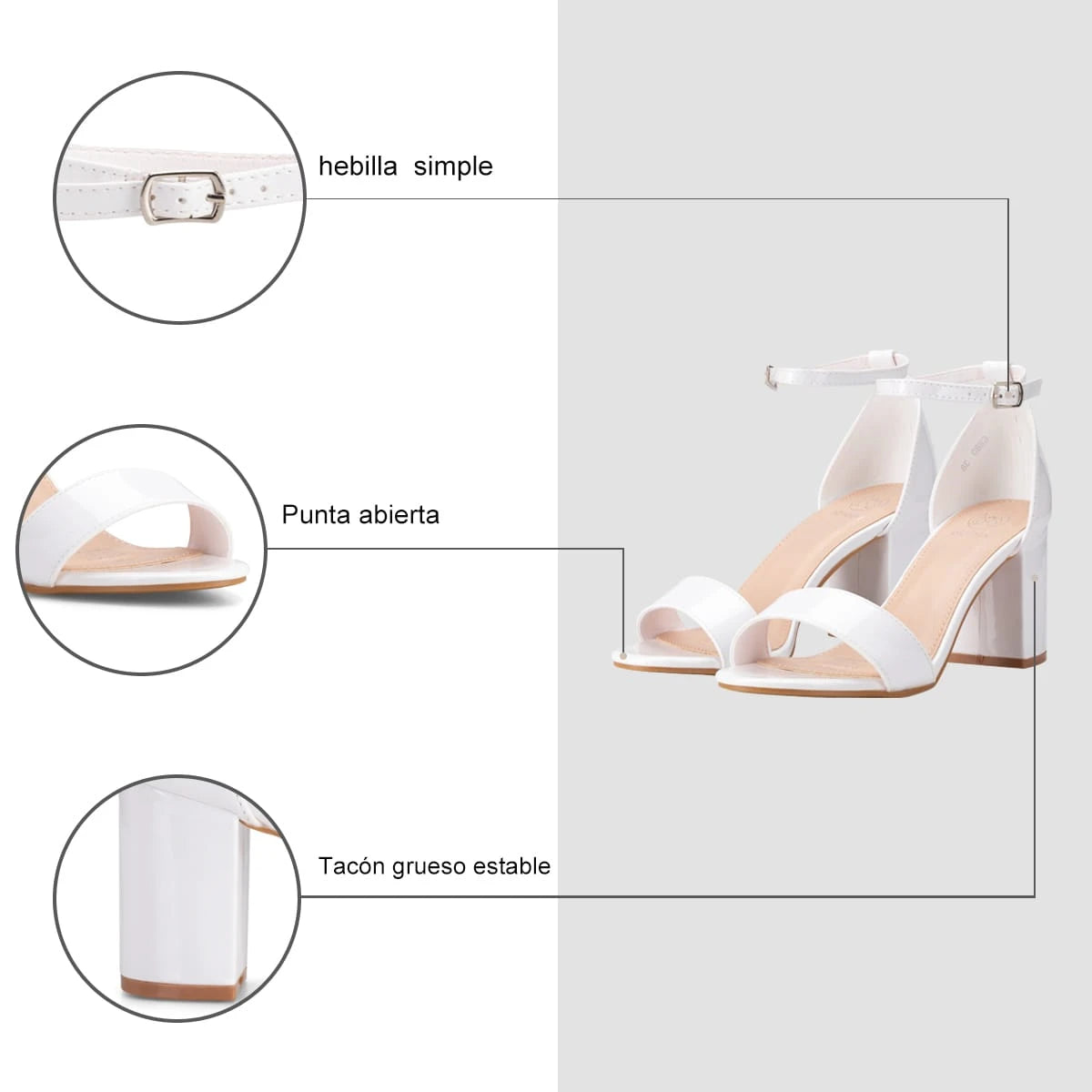 Sandalias Mujer Estela Blanco Weide