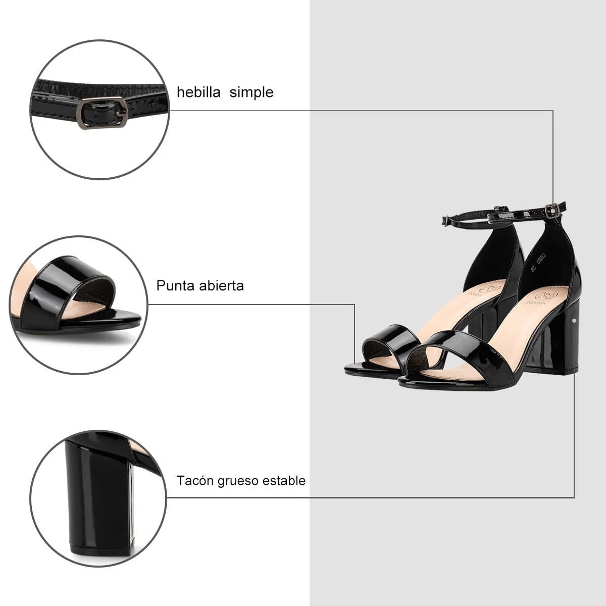 Sandalias Mujer Estela Negro Weide