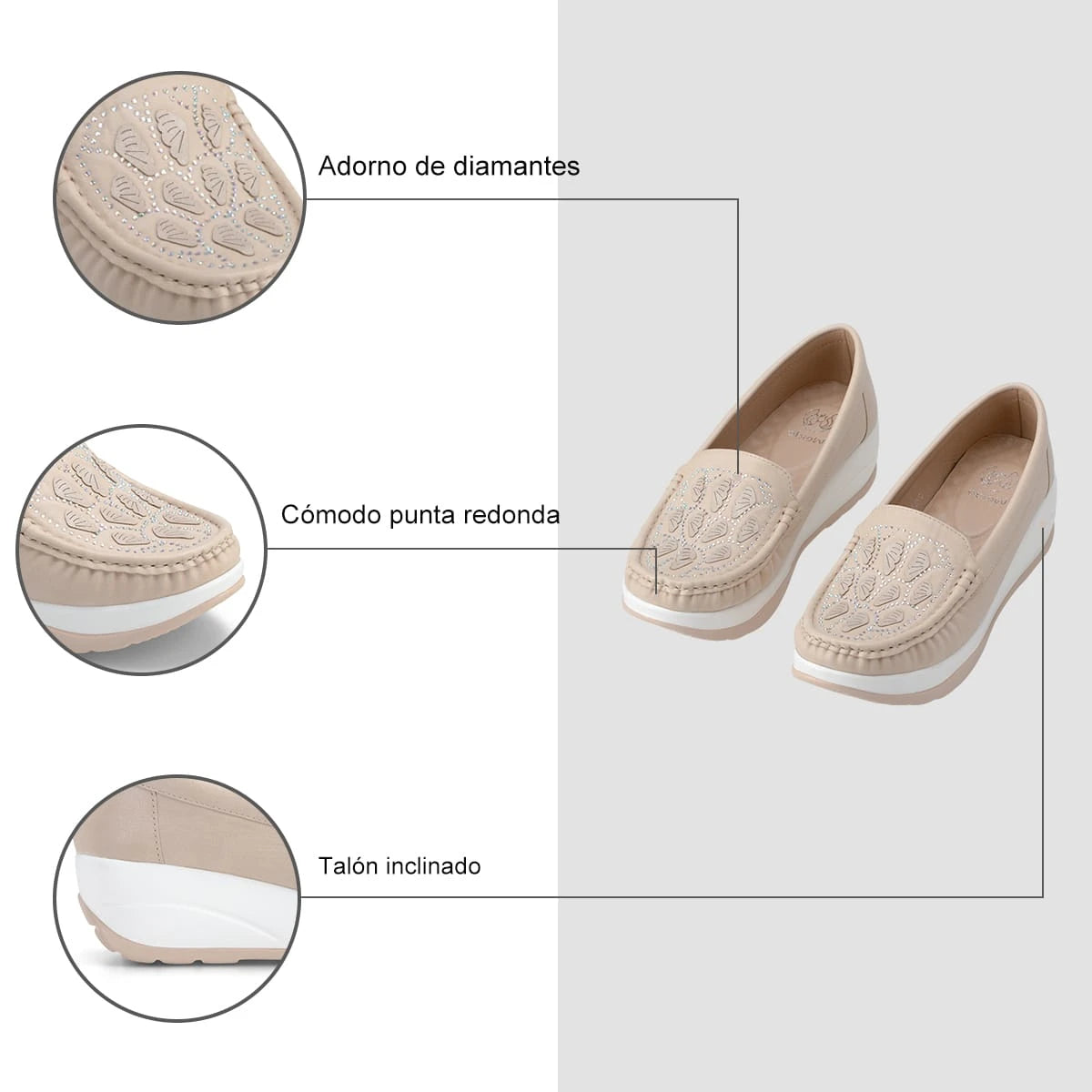 Mocasin Mujer Victoria Beige Weide