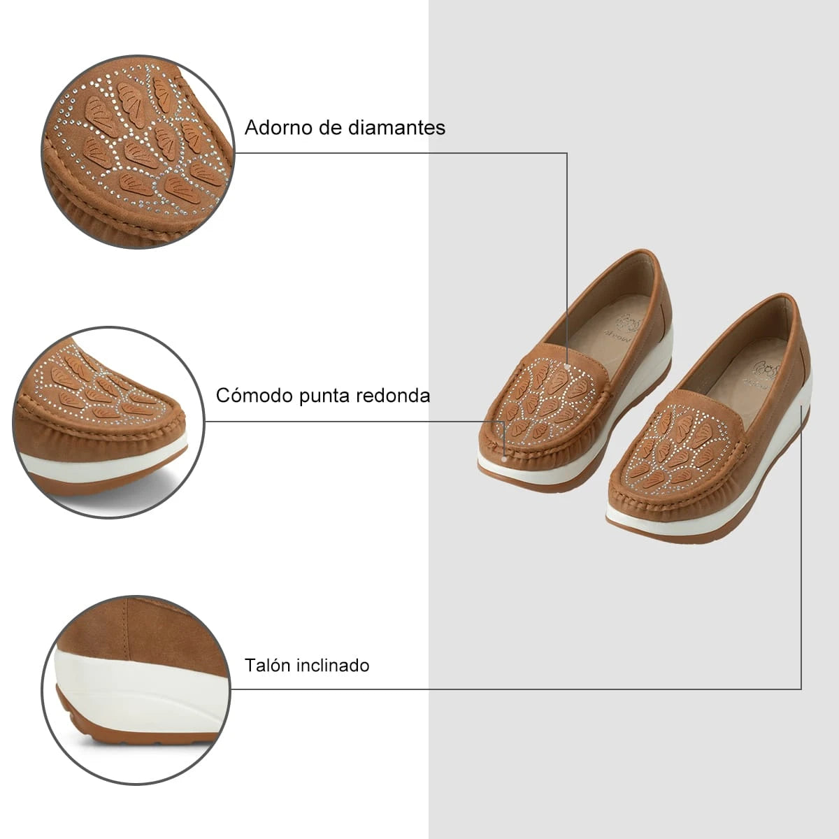 Mocasin Mujer Victoria Camel Weide