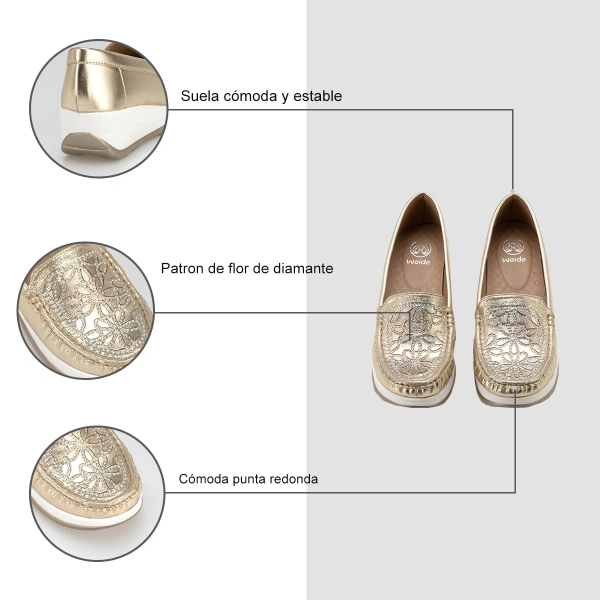 Mocasin Mujer Zoelia Dorado Weide