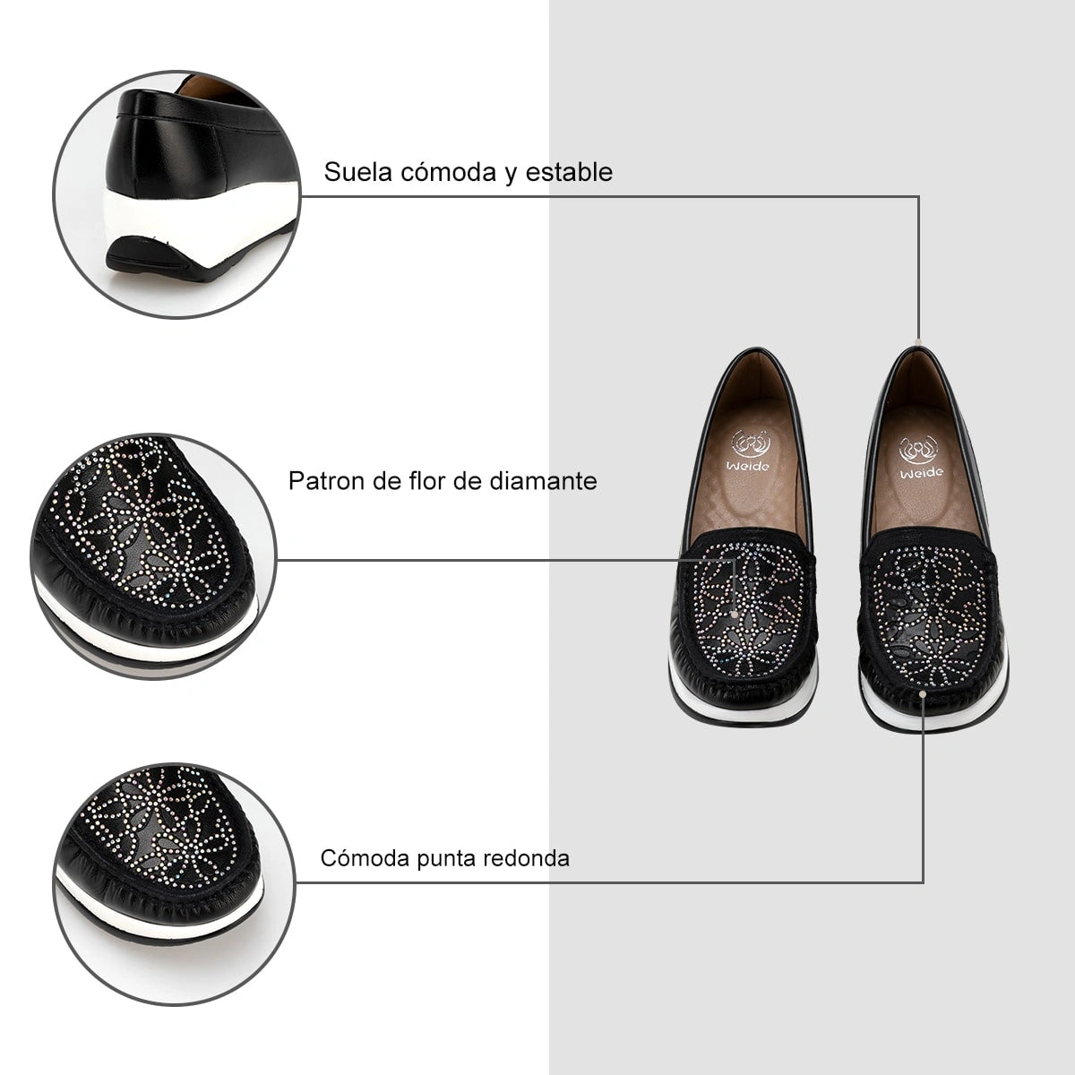 Mocasin Mujer Zoelia Negro Weide