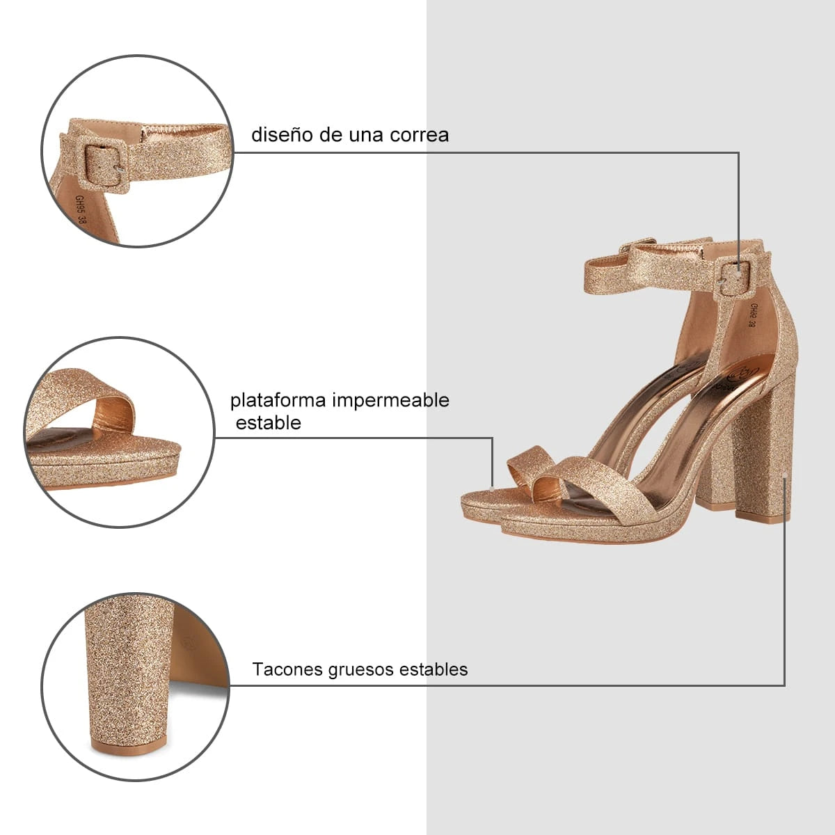 Sandalias Fiesta Mujer Carme Champan Weide