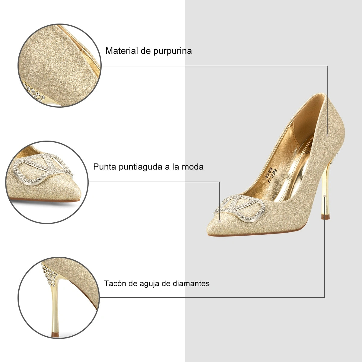Zapatos Taco Mujer Ignacia Dorado Weide