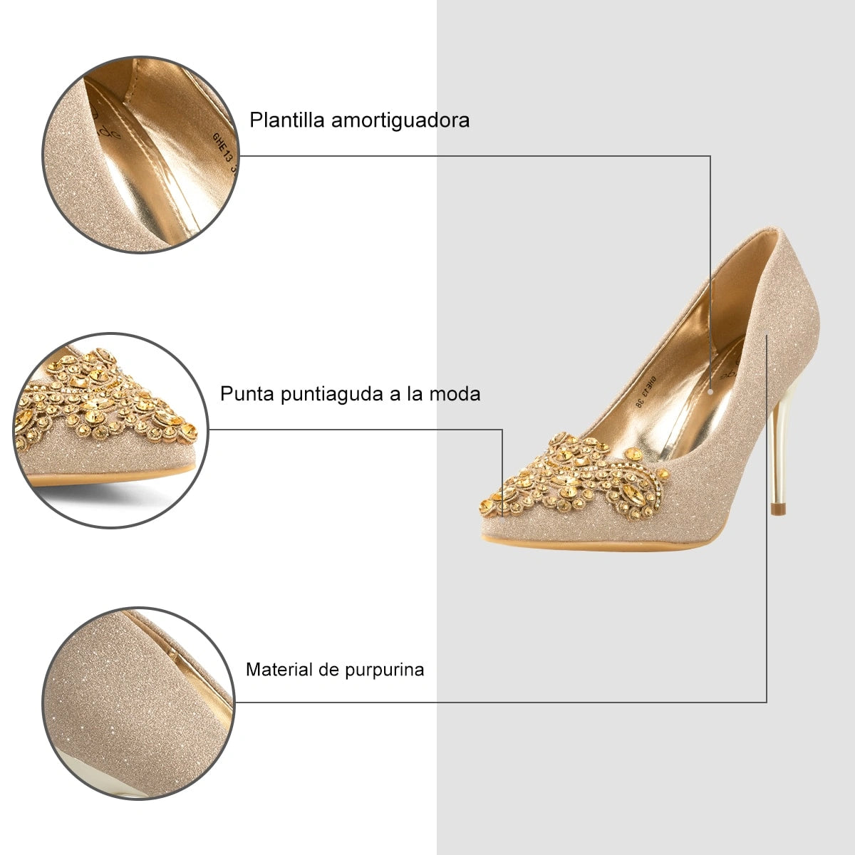 Zapatos Taco Mujer Javiera Dorado Weide