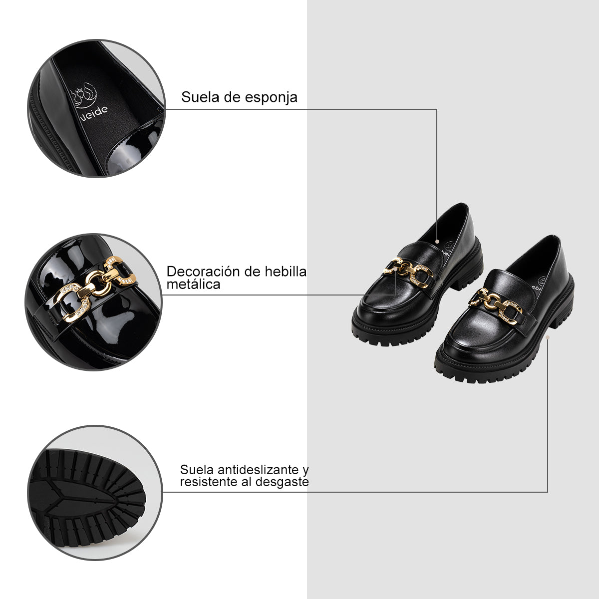 Mocasin Mujer Nieve Negro Weide