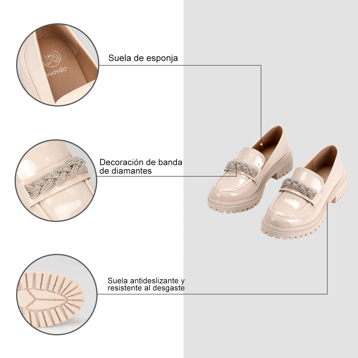 Mocasin Mujer Nuria Beige Weide