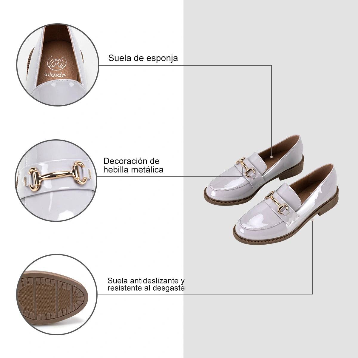 Mocasin Mujer Odette Gris Weide
