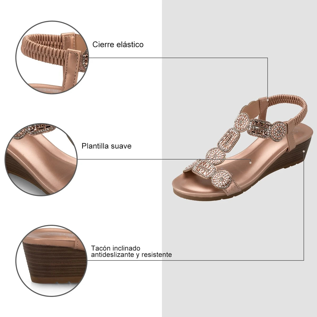 Sandalias Mujer Pilar Champan Weide