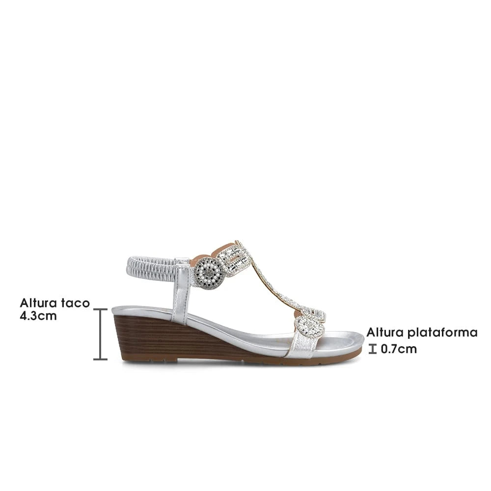 Sandalias Mujer Pilar Plateado Weide