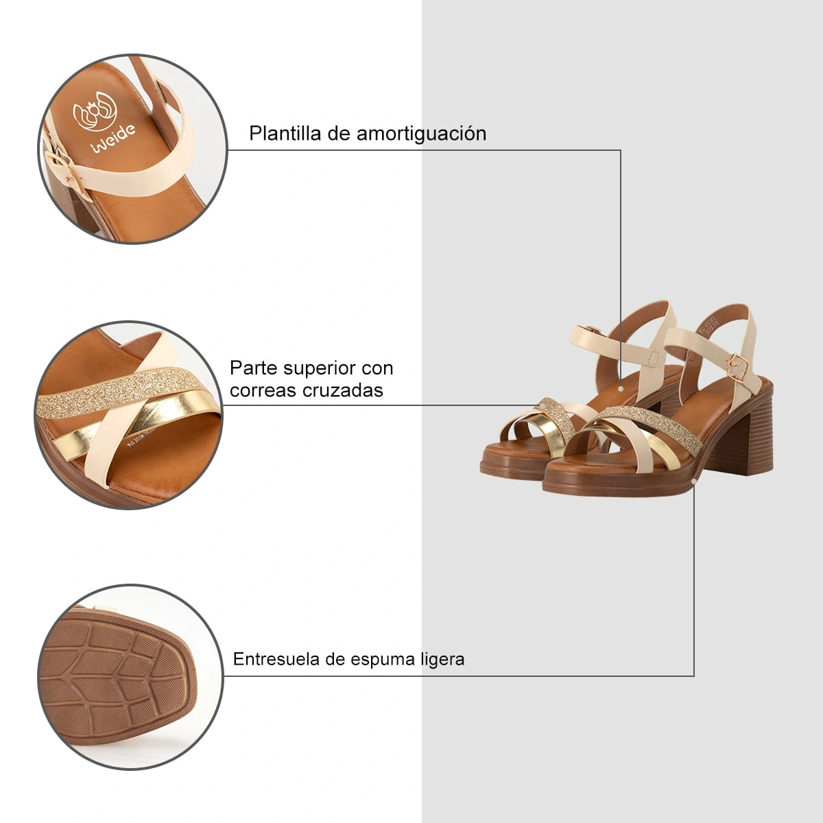 Sandalias Mujer Ramona Beige Weide