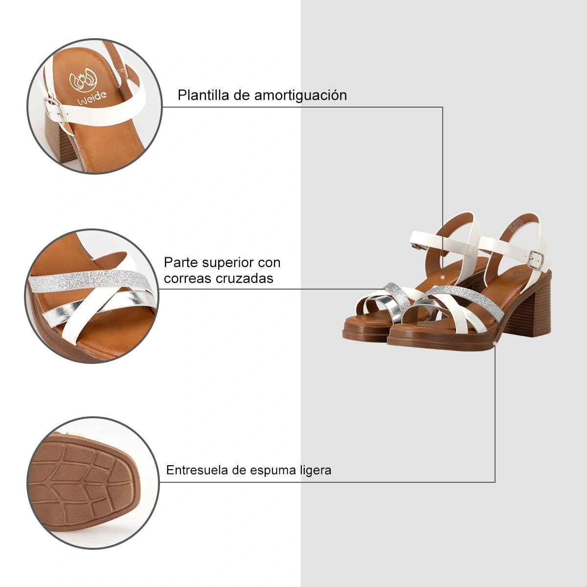 Sandalias Mujer Ramona Blanco Weide