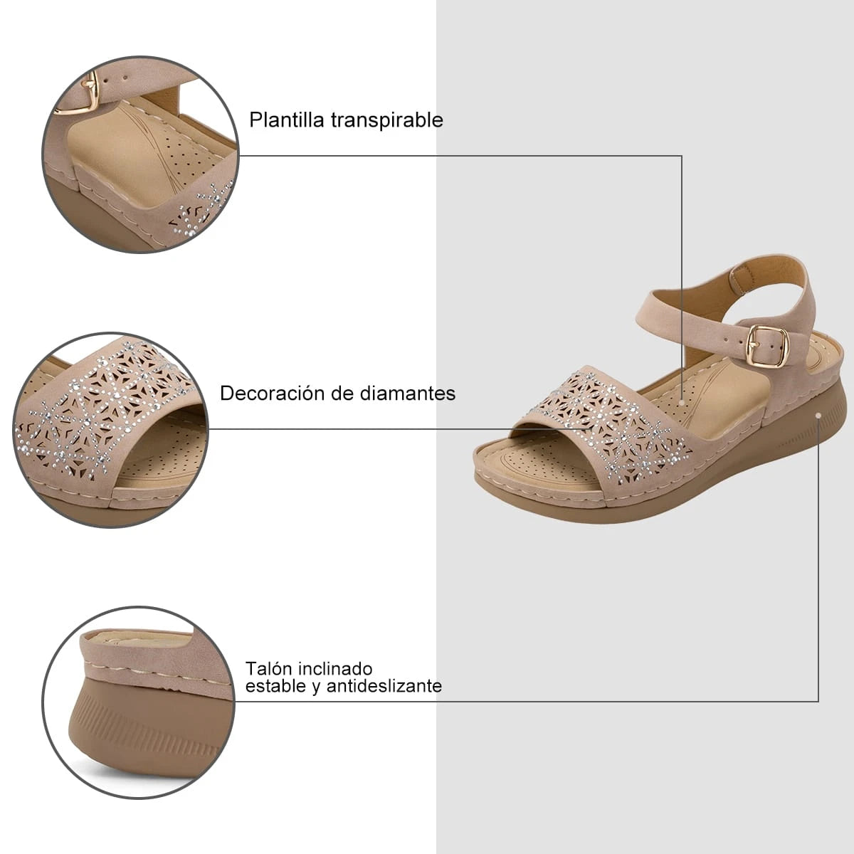 Sandalias Mujer Sancha Rosado Weide