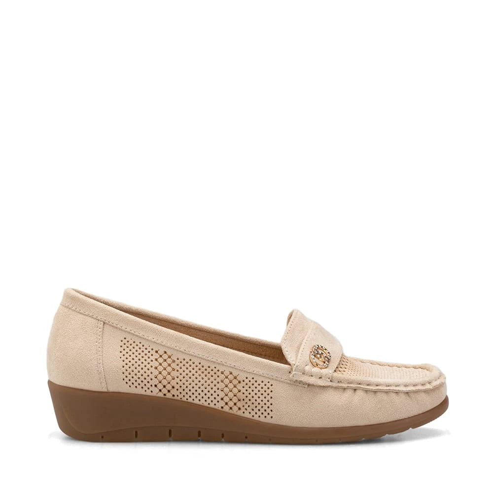 Mocasin Mujer Nieves Beige Weide