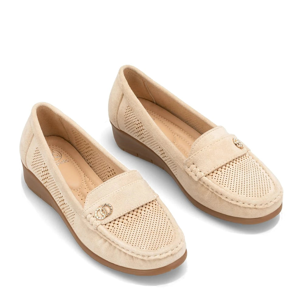 Mocasin Mujer Nieves Beige Weide