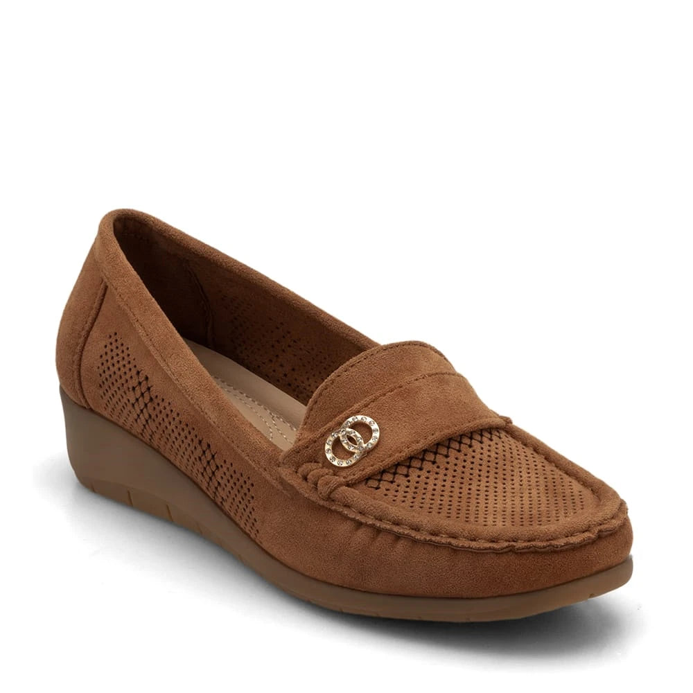 Mocasin Mujer Nieves Camel Weide
