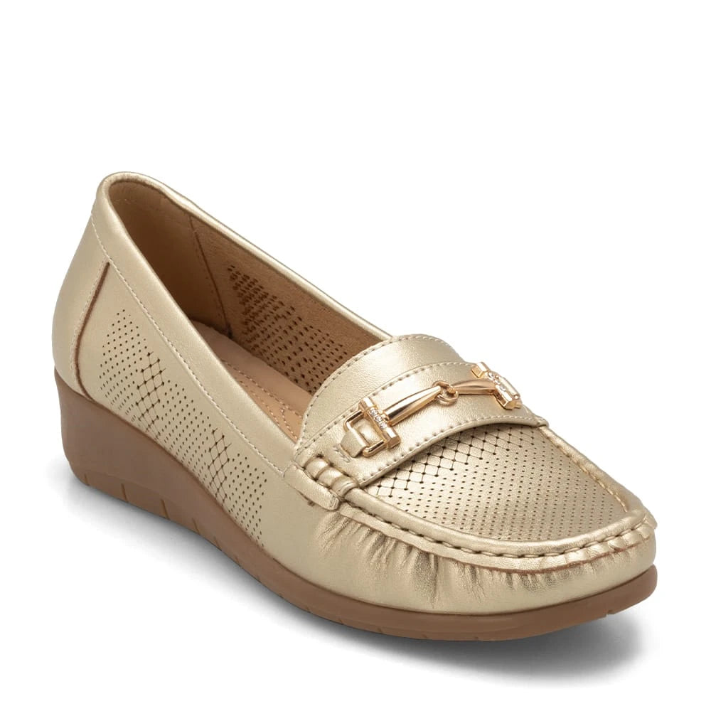 Mocasin Mujer Veronica Dorado Weide