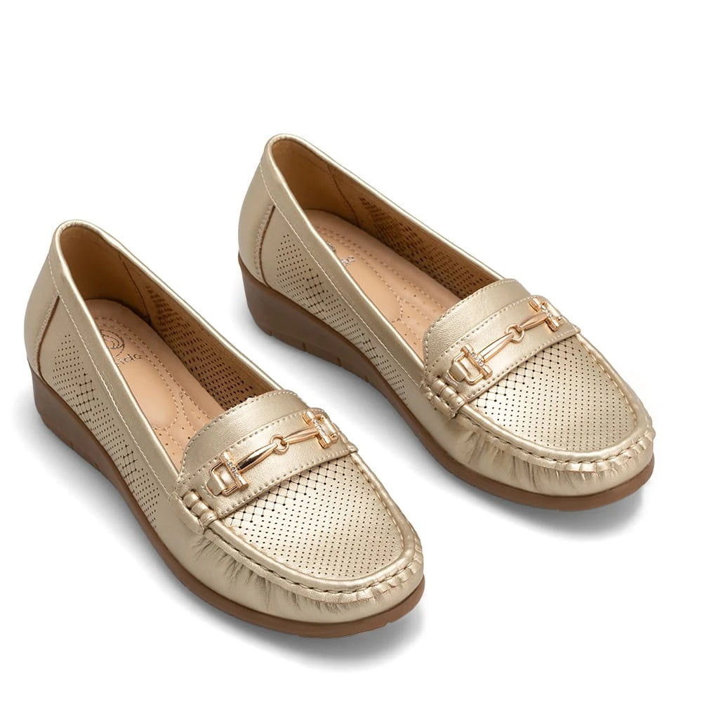 Mocasin Mujer Veronica Dorado Weide