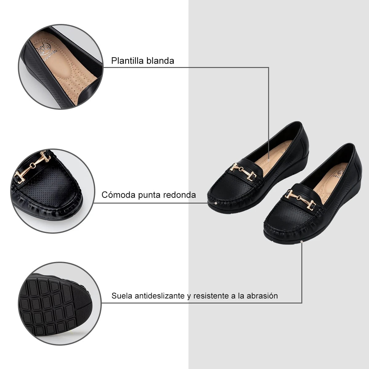 Mocasin Mujer Veronica Negro Weide