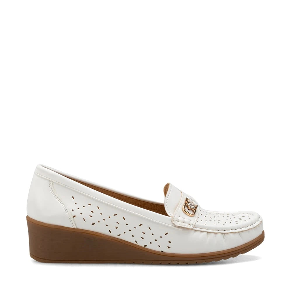 Mocasin Mujer Abril Blanco Weide