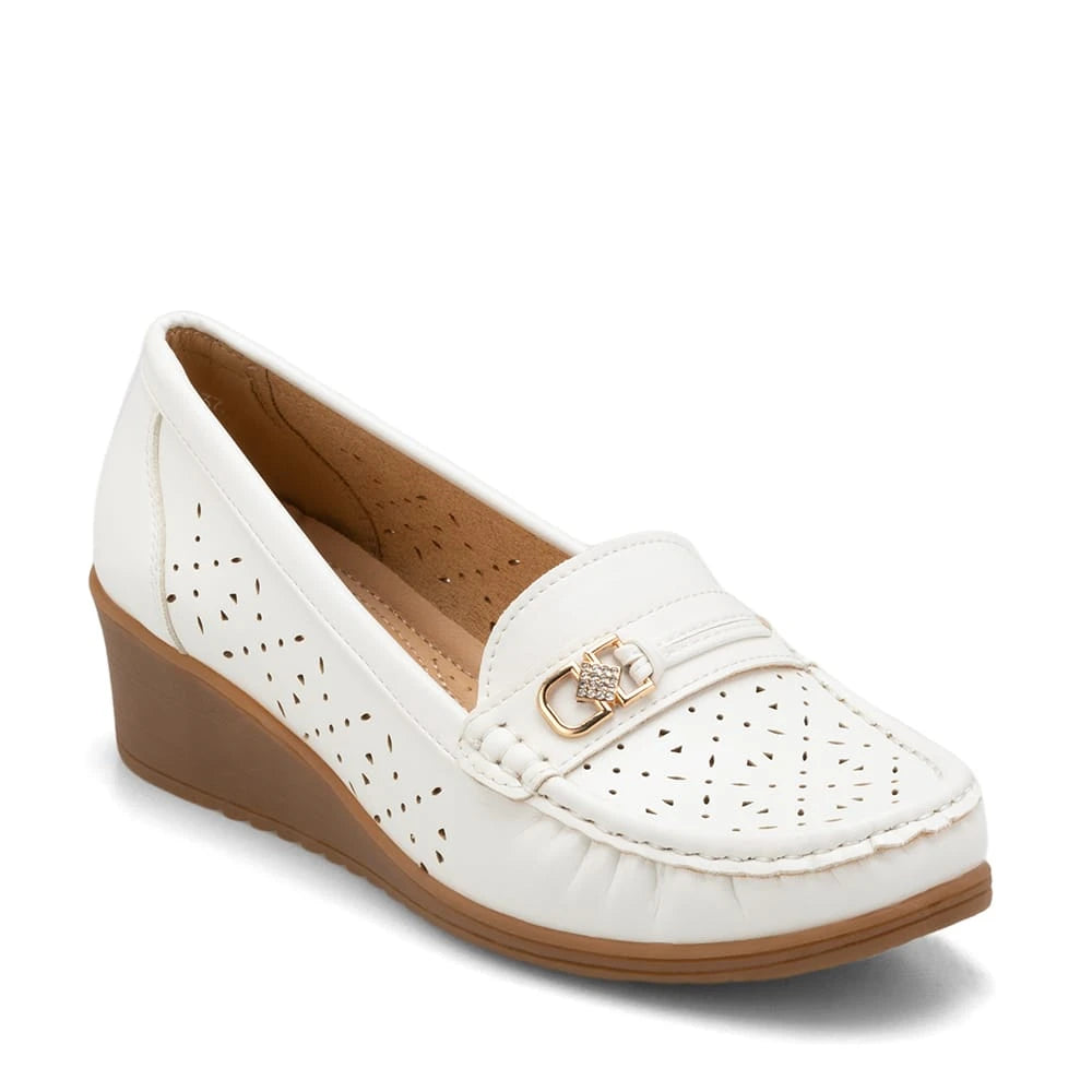 Mocasin Mujer Abril Blanco Weide