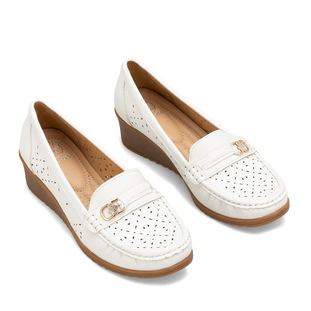 Mocasin Mujer Abril Blanco Weide
