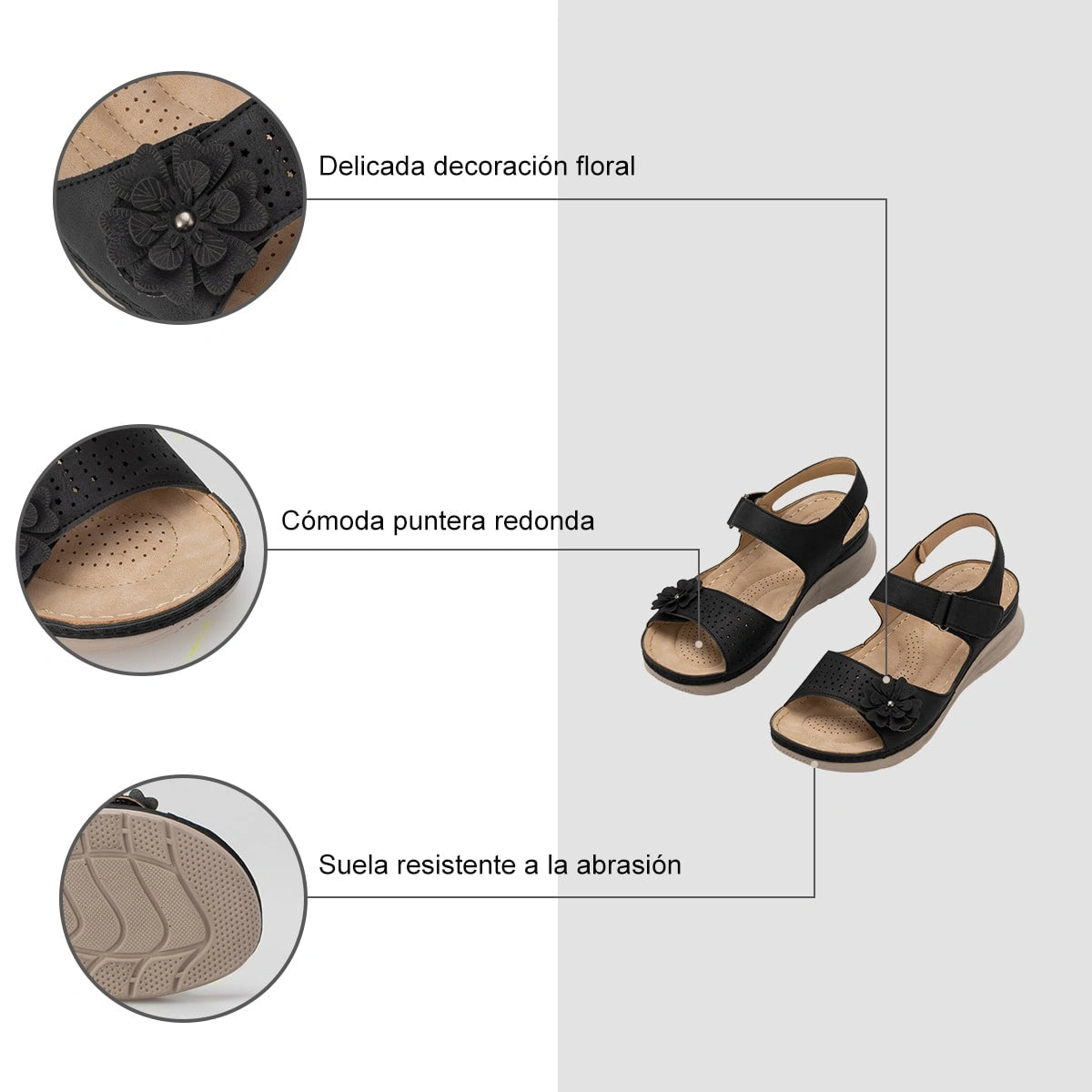 Sandalias Mujer Teresa Negro Weide