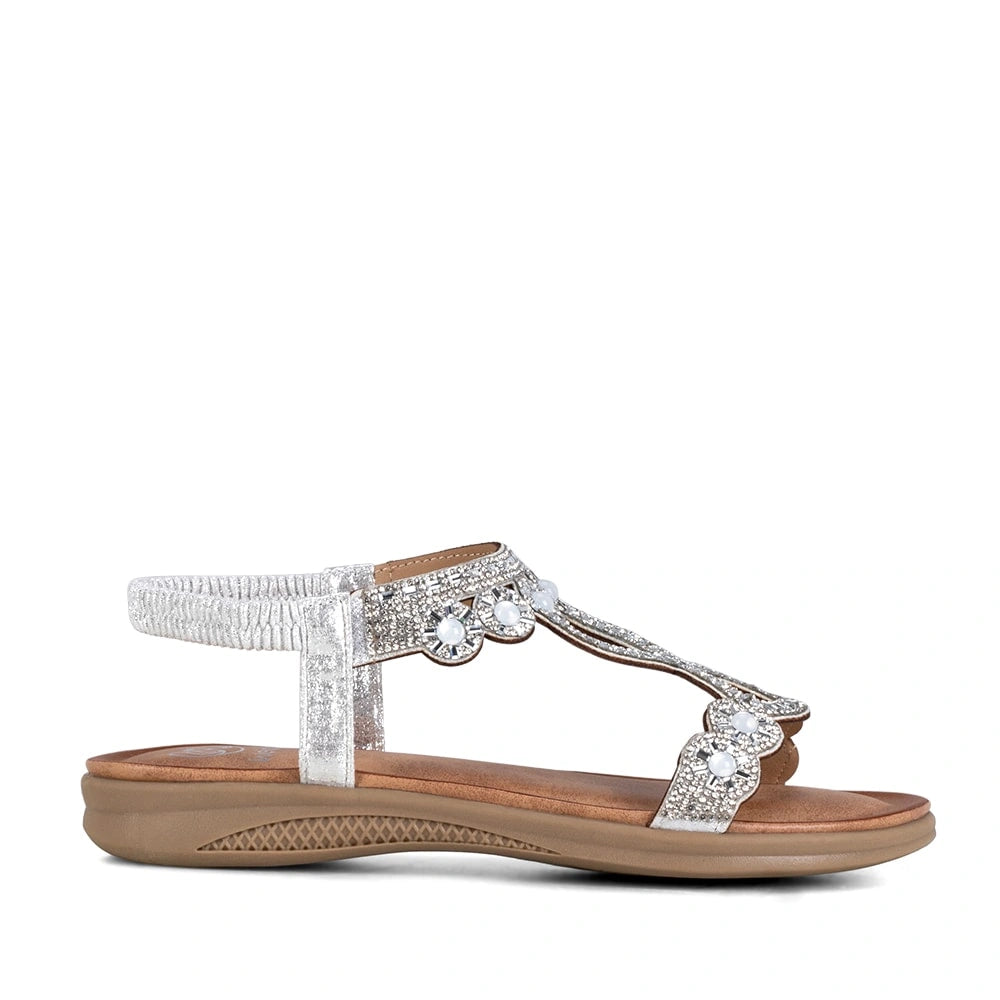 Sandalias Mujer Esperanza Plateado Weide