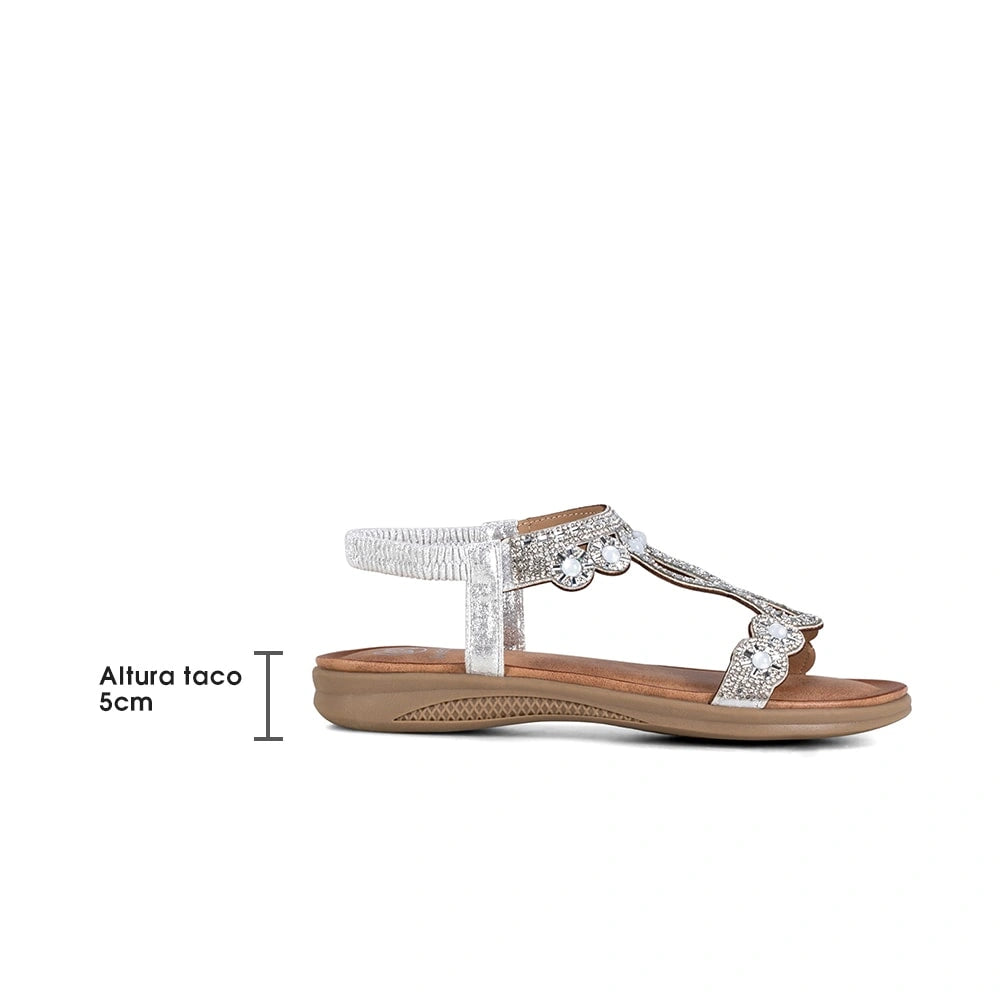 Sandalias Mujer Esperanza Plateado Weide