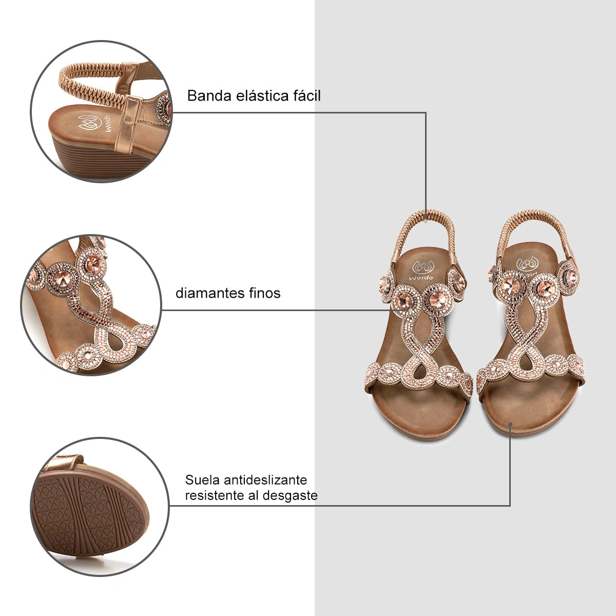 Sandalias Mujer Adelina Champan Weide