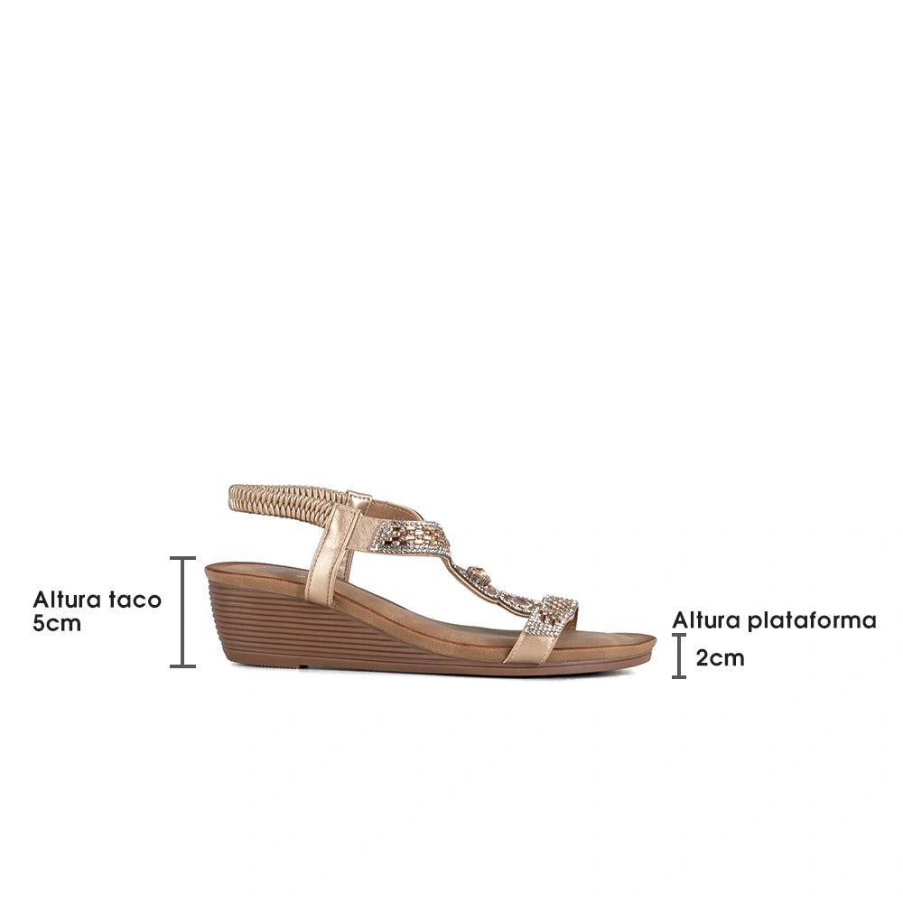 Sandalias Mujer Jacinta Dorado Weide
