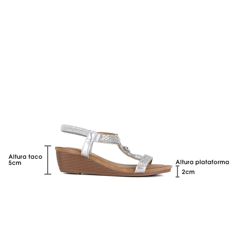 Sandalias Mujer Jacinta Plateado Weide